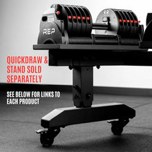 Load image into Gallery viewer, REP Fitness Adjustable Dumbbell Set - QuickDraw, Multiple Weight Ranges, Non-Slip Grip