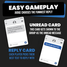 Load image into Gallery viewer, Viral Studios Left on Read - Hilarious Text Message Party Game for Adults | 500 Cards, Fast-Paced Group Fun for Game Nights, Parties, and College Hangouts | Card Set for Friends and Social Gatherings