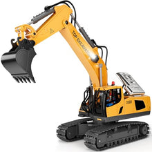 Load image into Gallery viewer, KIDMARKT Remote Control Excavator Toy for Boys | 11-Channel Metal Construction Truck with Lights