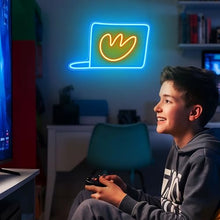 Load image into Gallery viewer, Officially Licensed Dog Man Cap LED Neon Sign – Vibrant Kids’ Bedroom & Game Room Wall Decor, Safe Movie-Themed Gift for Fans Christmas/Birthday (14x8.4 Inches)