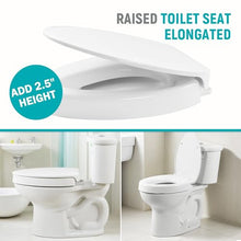 Load image into Gallery viewer, LimLuc Elongated Toilet Seat Risers for Seniors, 2.5 Inch Elevated Toilet Seat with Slow Close, Non-Slip Raised Toilet Seat, 18.5" Fit for Elongated Toilet, White