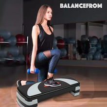 Load image into Gallery viewer, BalanceFrom Aerobic Step Platform Trainer with Adjustable 3-Level Risers, 400 Pound Weight Capacity – Non-Slip Exercise Stepper for Cardio, Strength, and Fitness Workouts at Home or Gym