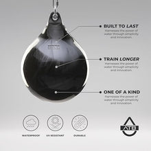 Load image into Gallery viewer, Aqua Training 190 lb. Punching Bag, 21" Water Filled Teardrop Shape for Boxers of All Skill Levels, Vinyl Construction, Ceiling Mount or Stand Compatible, UV Resistant, Bad Boy Blue – 2020136388