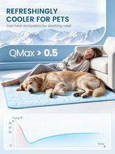 Load image into Gallery viewer, Mora Pets Dog Cooling Mat Pet Cooling Pad for Dogs & Cats Q-Max>0.5, Breathable Washable Self Cool Dog Mat for Indoor Floors, Crate, Sofa & Outdoor Use, Non Gel Summer Ice Silk Cold Pad Medium 36x27
