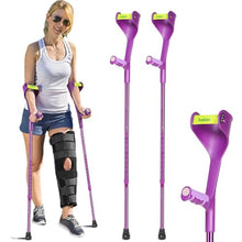 Load image into Gallery viewer, Antdvao Forearm Crutches Pair Folding Forearm Crutches Anti-Drop Cuff Reduces The Hassle of Picking Up Forearm Crutch(Violet)
