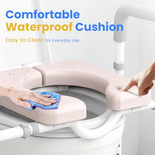 Load image into Gallery viewer, Male-Friendly Raised Toilet Seat with Handles, Adjustable Width Toilet Seat Riser for Seniors