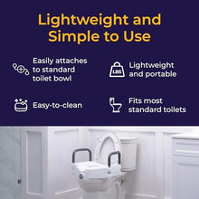 Load image into Gallery viewer, Drive Medical 2-in-1 Raised Toilet Seat with Removable Padded Arms - Elevated Bathroom Safety Support