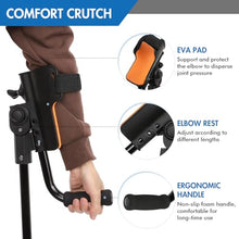 Load image into Gallery viewer, 3-Angle Adjustable Forearm Crutches for Adults - Ergonomic Non-Slip Handles with EVA Elbow Support