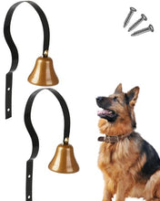 Load image into Gallery viewer, 2-Pack Fixed Metal Dog Doorbell for Potty Training - Heavy Duty Steel Wall Mounted Dog Bells for Door to Ring to Go Outside - Complete Housebreaking System for Multi-Dog Homes, No Snag (2Pack Black)