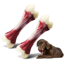 Load image into Gallery viewer, Pasking 2 Pack Dog Chew Toys for Aggressive Chewers - Beef Flavor Indestructible Nylon Puppy Bone Tough Teething & Calming for Large Medium Breeds(10lbs-70lbs) Birthday Gift Christmas