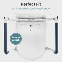 Load image into Gallery viewer, PELEGON Toilet Safety Rails (250lb) - Adjustable Toilet Safety Rails, Toilet Bar for Elderly Adults, Toilets Rails for Seniors, Toilet Seat with Handles for Elderly & Disabled Toilet Grab Bar - 1 Pack