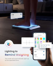Load image into Gallery viewer, RENPHO Smart Body Fat Scale with Light, Fitness Equipment with RGB Lighting, Rechargeable Scale with BMI, Body Fat, Muscle Mass, Color Changing with Weight Variation, Elis Chroma