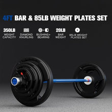 Load image into Gallery viewer, RitFit Barbell Weight Set - 4/6FT Olympic Barbell with Weight Plates (55-275LB Total) -4FT Silver