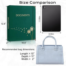 Load image into Gallery viewer, XKDOUS Important Document Organizer Folio Folders with 9 Pockets 3 Ring Linen Binder Organizer Expanding Storage Documents Holder with 9 Pockets and Labels for Papers, Files