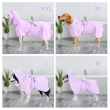 Load image into Gallery viewer, Super Absorbent Dog Bathrobe Pineapple Soft Fast Drying Dogs Towel Robe Adjustable Drying Coat for After Bath with Hood (Coral Velvet Purple, XX-Large)