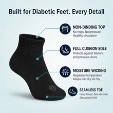 Load image into Gallery viewer, Doctor's Choice Diabetic Socks for Men, Seamless Ankle Socks with Non-Binding Top, Provides Extra Comfort for Gout, 4-Pairs, Black, Large, Size 10-13