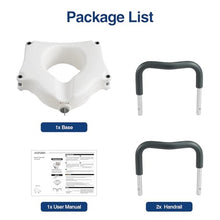 Load image into Gallery viewer, 5" Toilet Seat Riser Supports 300lbs Raised Toilet Seat with Removable Padded Arms for Seniors