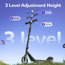 Load image into Gallery viewer, isinwheel S2&S7 Electric Scooter for Kids,150W/250W Foldable(only S7) and 3 Adjustable Heights Kids Electric Scooter with Dual Brake, LED Display, Gift for Kid (Dark Black)