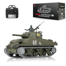 Load image into Gallery viewer, Heng Long US in Stock, RC Tank 3898 RTR 2.4G 1/16 7.0 Upgraded M4A3 Sherman Metal Tracks Smoking Generator