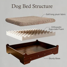 Load image into Gallery viewer, HEAVE SPROUT Elevated Dog Bed 37⅜" × 28⅜"×7⅝”,Raised Wooden Dog Bed Frame and Mattress for Large Pets up to 80lbs