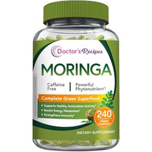 Load image into Gallery viewer, Doctor's Recipes Moringa, Complete Green Superfood, Natural Antioxidant Support, Non-GMO, 240 Vegan Caps, No Caffeine Soy Gluten