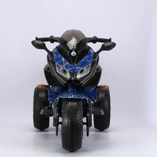 Load image into Gallery viewer, 3-Wheel Ride-On Toy Motorbike with Lighting Wheels, Music Player (Connect with Phone) and Hand Drive (Blue-2)