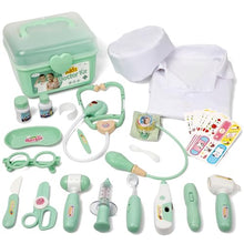 Load image into Gallery viewer, Liberry Doctor Kit for Toddlers 3 4 5 Years Old, 30-Piece Kid Doctor Toy with Stethoscope, Costume, Green Medical Pretend Play, Birthday Gift for Girls Boys