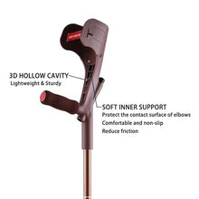 Load image into Gallery viewer, YOKABOZE Forearm Crutches for Adults Foldable Knee Patients Mobility aids for Children and Seniors (Brown Pro)