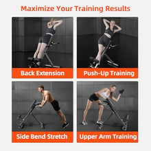 Load image into Gallery viewer, FITKS360 Roman Chair Hyperextension Bench – Adjustable Back Extension Machine for Glutes, Hamstrings & Lower Back – Foldable Multi-Purpose Workout Equipment for Home Gym (Black(Big Pad))