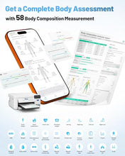 Load image into Gallery viewer, CLORIS Digital Smart Scale FSA&HSA Eligible for Body Weight Fat BMI Muscle Mass 28 Body Composition Measurement Health Analyzer 8 Electrodes with App Bluetooth, Full-Color TFT LCD
