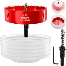 Load image into Gallery viewer, Doaho 6 1/4 Inch Hole Saw for Recessed Lights with Dust Bowl,Bi-Metal Construction 6.25 in (159mm) Hole Saw for LED Recessed Lighting,Wood and Plastic