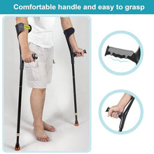 Load image into Gallery viewer, Antdvao Forearm Crutches Pair, Folding Forearm Crutches Adults Lightweight Adjustable, with Rubber Handles