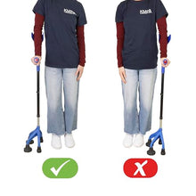 Load image into Gallery viewer, KMINA Quad Crutch for Women and Men (Sturdy 3.3 lbs), 4 Prong Forearm Crutches for Stability and Support