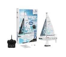 Load image into Gallery viewer, PLAYSTEAM Voyager 400 2.4GHz RC Motor Powered Sailboat in Blue - 26" Tall