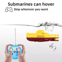 Load image into Gallery viewer, Tsiodot Mini RC Submarine Waterproof Remote Control Boat Underwater Diving Fish Tank Toy Yellow)