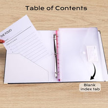 Load image into Gallery viewer, XKDOUS Document Organizer Linen Folio Folders with 9 Pockets, 3-Ring Accordion Storage Binders Expanding File Folder for Important Papers, End of Life Planner Book, in Case If I Die File Folder