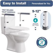 Load image into Gallery viewer, HolyHeal Toilet Safety Rails for Seniors, Height Adjustable Toilet Safety Frame Grab Bars, 500lb Toilet Support Rails Easy Installation & No Wobble, Toilet Assistance Handles for Elderly and Disabled