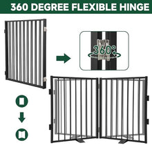 Load image into Gallery viewer, Snagle Paw Full Metal Freestanding Dog Gate,Indoor Dog Gate with Floor Protect Support Feet, 40x24Inches Foldable Dogs Barrier for Stairs, Hallways and Doorways (24'' H 2 Panel, Black)