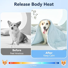 Load image into Gallery viewer, MIXJOY Cooling Blanket for Medium Dogs Breathable, Dual-Sided with Q-MAX>0.5, Lightweight Pet Cooling Throw Blanket Summer for Sofa & Dog Bed, Washable Soft Dog Cat Cold Mat Durable, Aqua Blue, 30x40