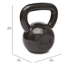 Load image into Gallery viewer, Amazon Basics Cast Iron Kettlebell for Strength Training, Textured Wide Handle, 50 Pounds, Black