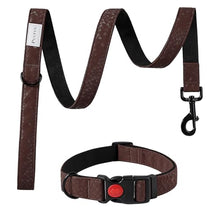 Load image into Gallery viewer, Soft Leather 4ft Dog Collar and Leash Set,Stylish 4ft PU Leather Dog Training Leash, Adjustable Durable Pet Collars with Quick Release Buckle for Large Dogs,Medium Dogs,Mocha
