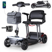 Load image into Gallery viewer, ScootNGo Mobility Scooter for Seniors & Adults Foldable, Airline Approved, 44Lbs Lightweight 4 Wheel Electric Scooter, Portable for Travel, with Removable Battery & USB Port