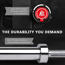 Load image into Gallery viewer, LIONSCOOL 7ft Olympic Barbell (Silver Chrome, 1000LBS, No Center Knurl)