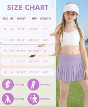 Load image into Gallery viewer, DOCUMO Pleated Skirts for Girls with Pocket Shorts Girls Athletic Golf Tennis Skorts Hight Waisted Skirts for Running Casual (Purple, X-Small)