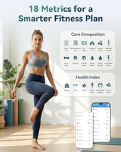 Load image into Gallery viewer, YUHUO Smart Scale for Body Weight, 4-Electrode BIA Body Composition Scale with High Precision, Large LED Display, Digital Bathroom Scale for BMI, Body Fat, Muscle Mass, 18 Metrics Sync APP, 400lb