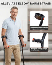 Load image into Gallery viewer, KUAZIDAR Forearm Crutches for Adults, Foldable & Height Adjustable Arm Elbow Crutches (1 Pair)