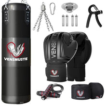 Load image into Gallery viewer, Vensmuste Punching Bag for Adults, 4FT Oxford Heavy Boxing Bag Set, Punching Bag with 12OZ Boxing Gloves, Chains, Hand Wraps, etc. Suitable for MMA Karate Kickboxing Boxing - Unfilled