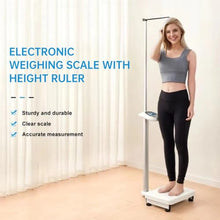 Load image into Gallery viewer, Helsevesen Digital Scale with Height Measurement Rod, Medical Body Weight Scale,Economy Physician Scale,Weight Capacity 440 lbs / 27.6”-78”