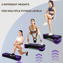 Load image into Gallery viewer, BalanceFrom Aerobic Step Platform Trainer with Adjustable 3-Level Risers, 400 Pound Weight Capacity – Non-Slip Exercise Stepper for Cardio, Strength, and Fitness Workouts at Home or Gym