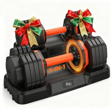 Load image into Gallery viewer, 2025 Updated Adjustable Dumbbell Set of 2, 5-IN-1 Weights Dumbbell Set with Storage Box, (55LBS Pair(Total 110LBS))